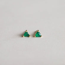 Load image into Gallery viewer, Green Chrysoprase Mini Energy Gem Earrings
