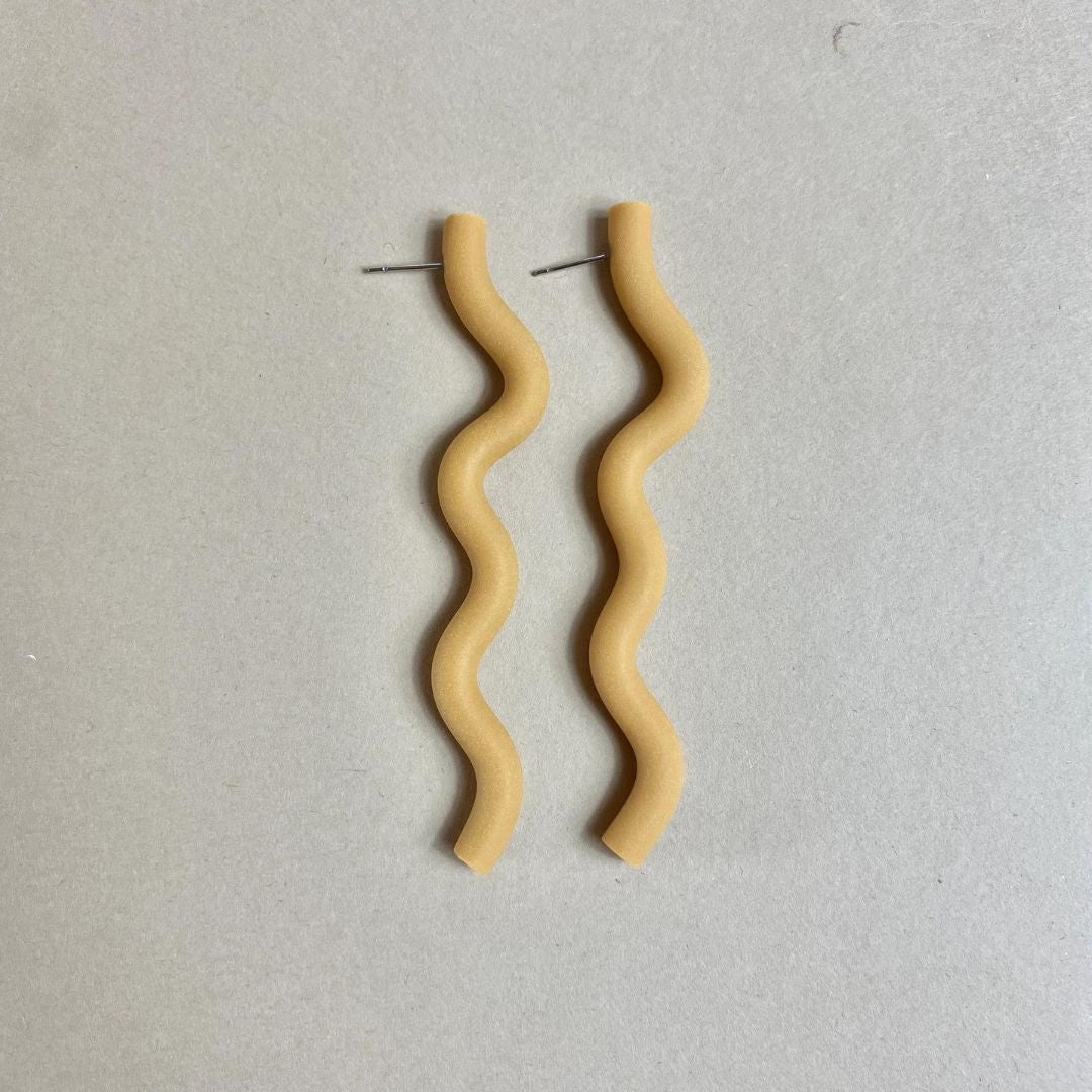 Drift Wood Earrings in Mustard