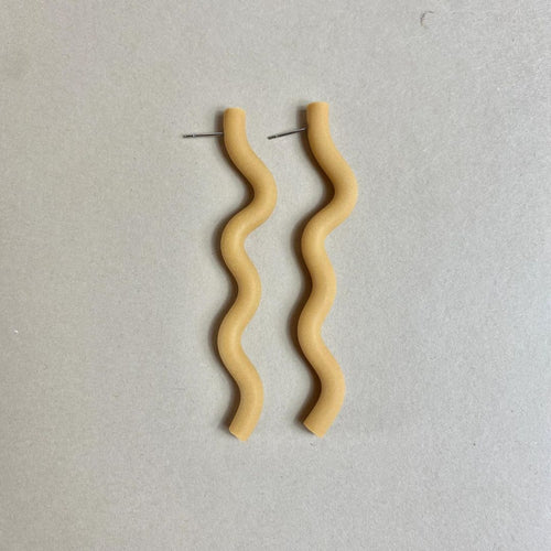 Drift Wood Earrings in Mustard