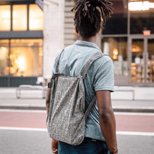 Load image into Gallery viewer, Hello World Black &amp; Grey Bag - Worn as a  Backpack
