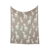 Giraffe Blanket in Stone & Natural