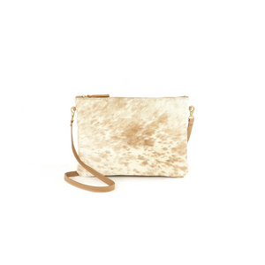 Caramel Speckled Cowhide Pouch Purse
