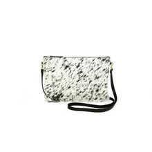 Load image into Gallery viewer, Salt &amp; Pepper Cowhide Pouch Purse
