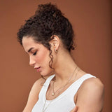 Pull Earrings on Model