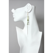 Load image into Gallery viewer, YELLOW TURQUOISE CASCADE EARRINGS ON MANNI
