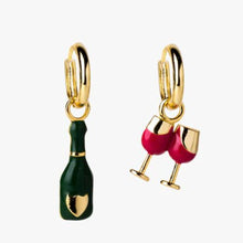 Load image into Gallery viewer, Champagne Glass Hoop Earrings
