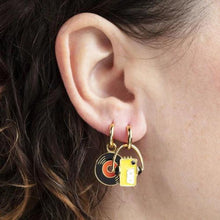 Load image into Gallery viewer, Walkman &amp; 7&quot; Hoop Earrings on Model
